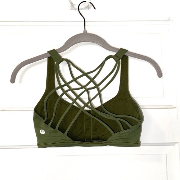 lululemon Free to Be Wild Bra // Bronze Green // Size 4 - Picture 5 of 6
